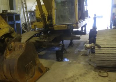 Excavator crawler sub-frame repair